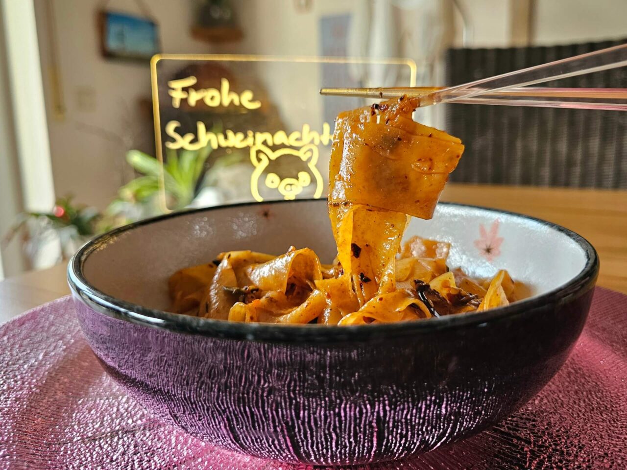 Baijia A-Kuan Broad Noodle Spicy Hot Flavor original zubereitet