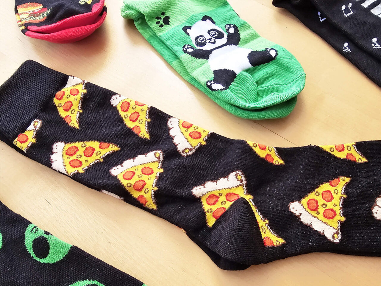 Lustige Motivsocken Pizza