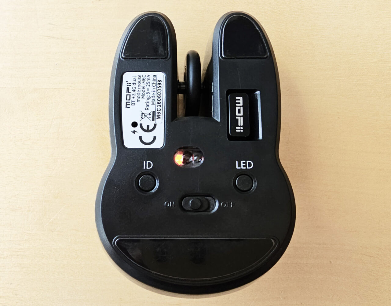 MOFii M6C Evil Rabbit Dual-Mode-Maus hinten
