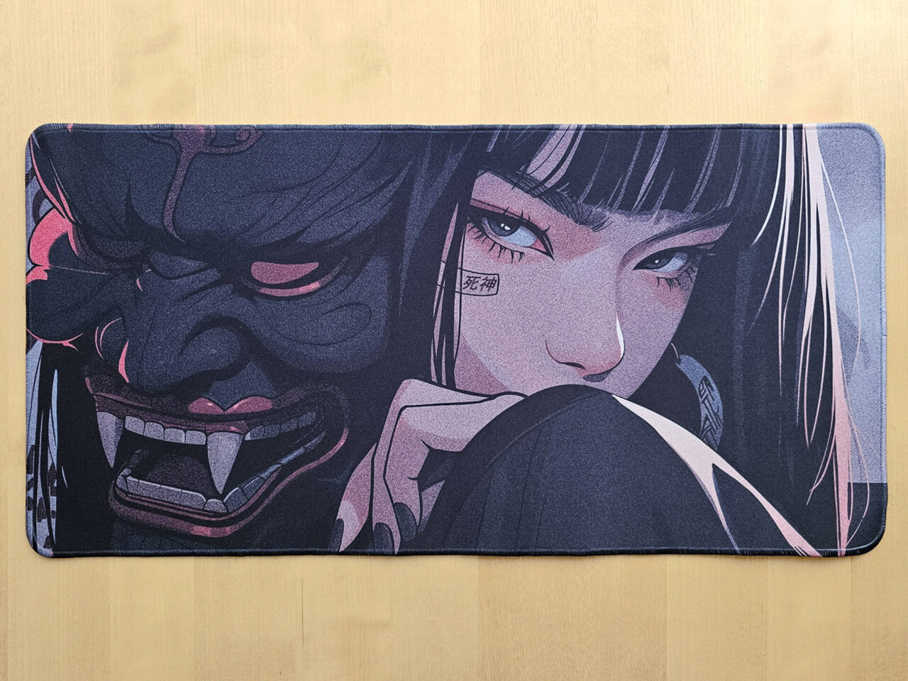 XXL-Gaming-Mauspads im Anime-Stil Samurai Oni Mask Girl Schwarz